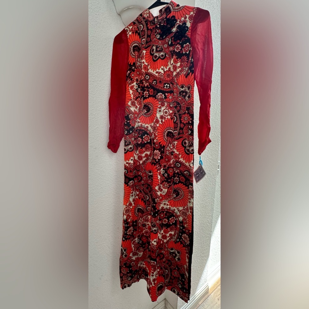 Vintage Psychedelic floral Maxi dress